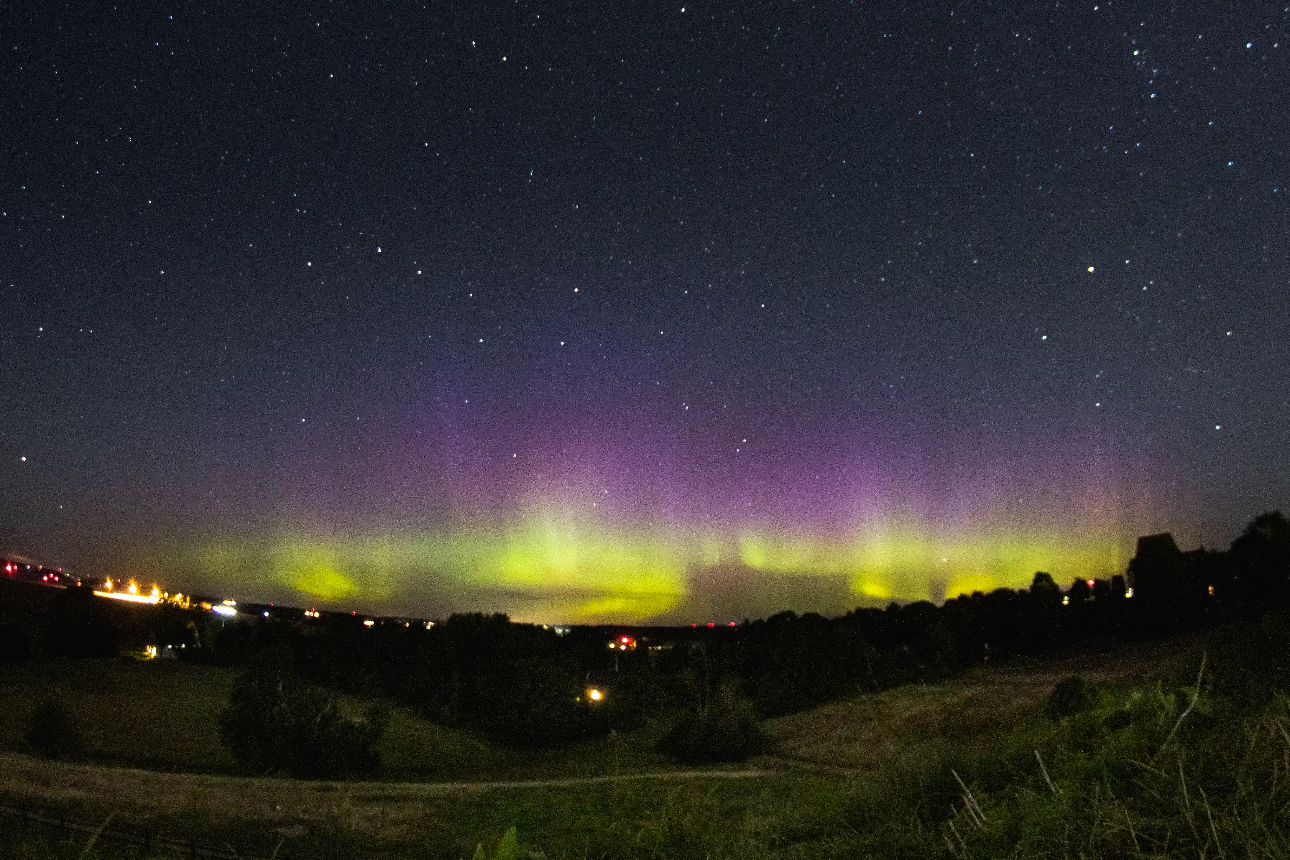 The Aurora Borealis from the mounds at Gamla Uppsala