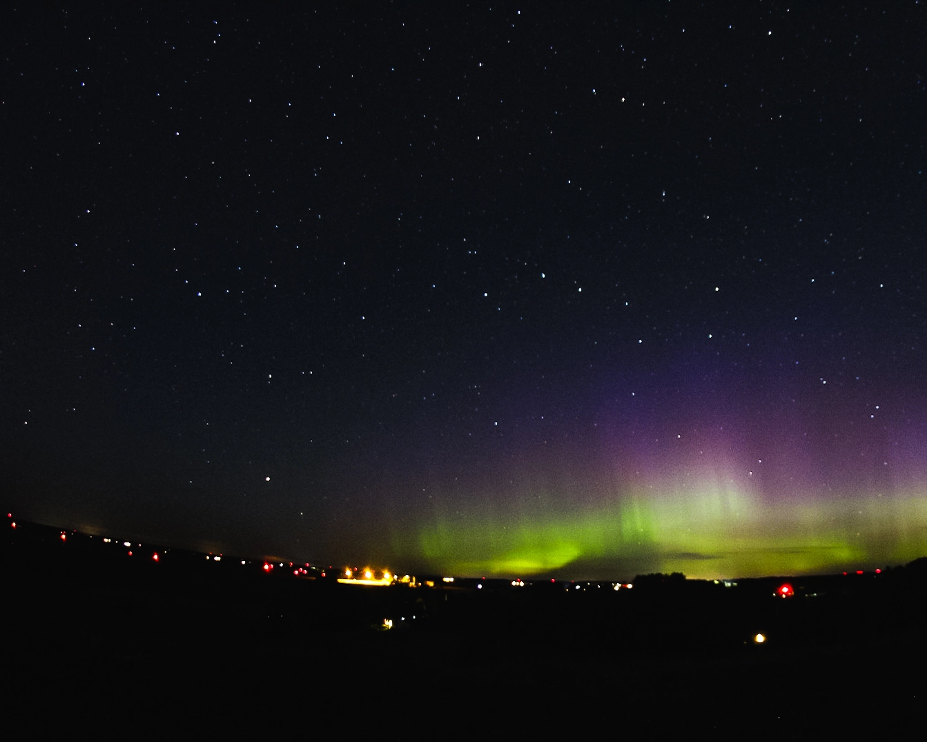 The Aurora Borealis in the northern sky from Gamla Uppsala