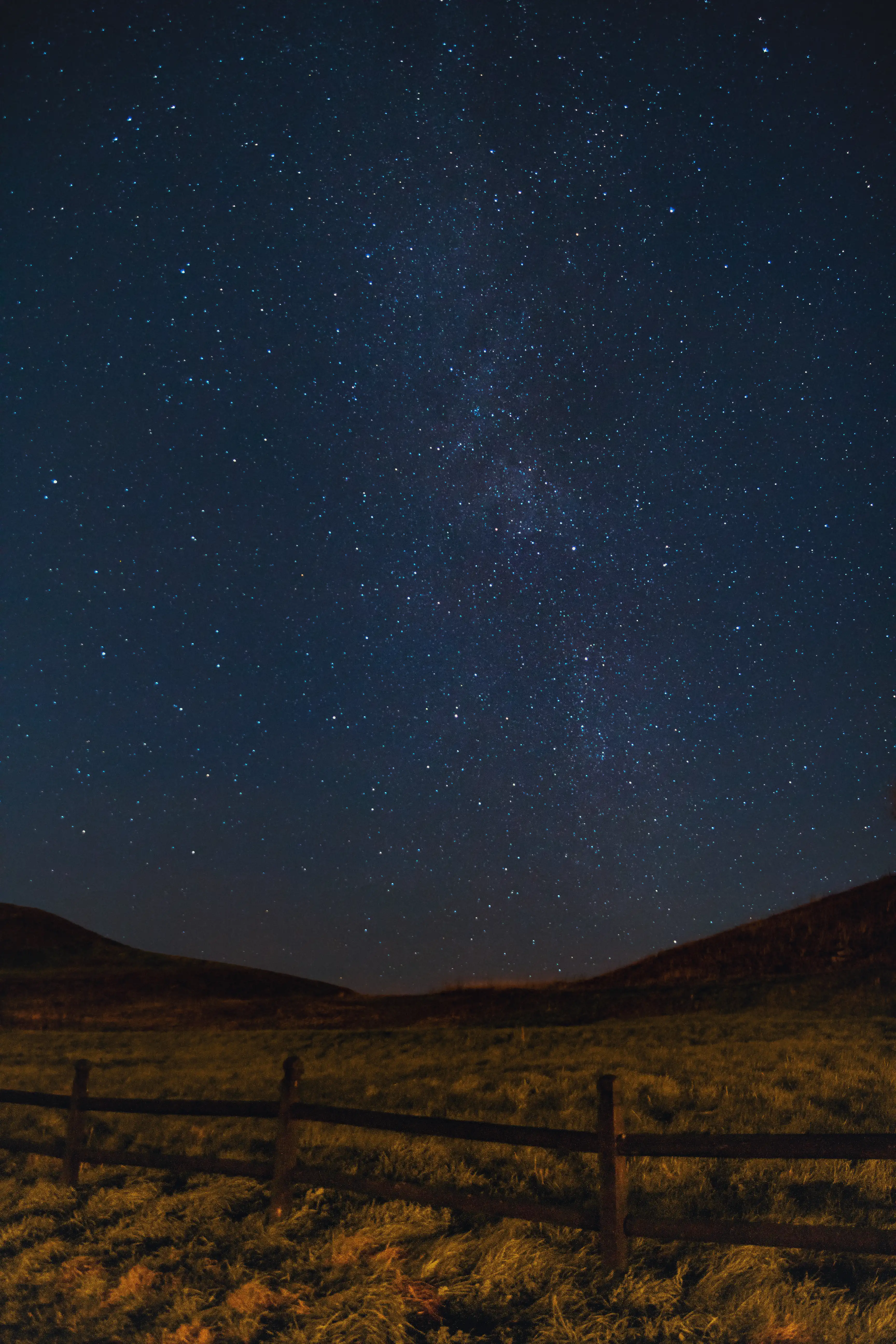 Dim view of the milky way galaxy across the starry sky at Gamla Uppsala